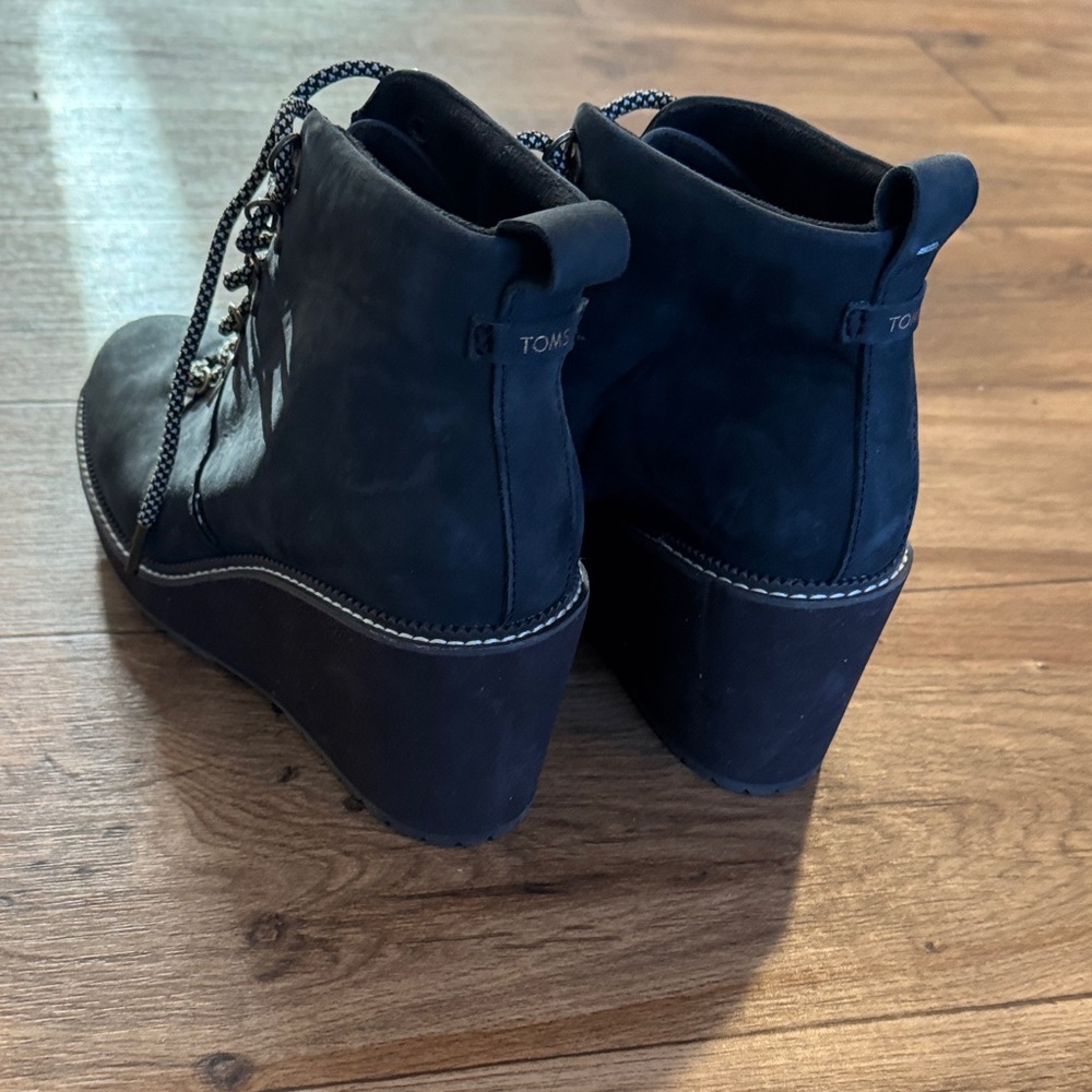 Toms Charcoal Lace-Up Boots - Picture 2 of 3